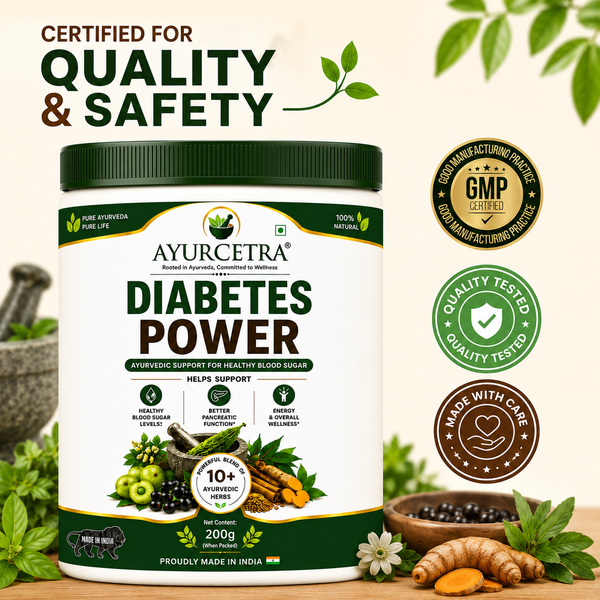 AYURCETRA Diabetes Power Powder | Ayurvedic Blood Sugar Support | 10+ Herbs | 200g
