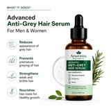 Ayurcetra Advanced Anti-Grey Hair Serum with Silverfree Peptide, Rosemary & Biotin – 50ml