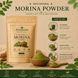 Ayurcetra Pure Moringa Powder 100g  100% Natural, Plant-Based Superfood Supplement